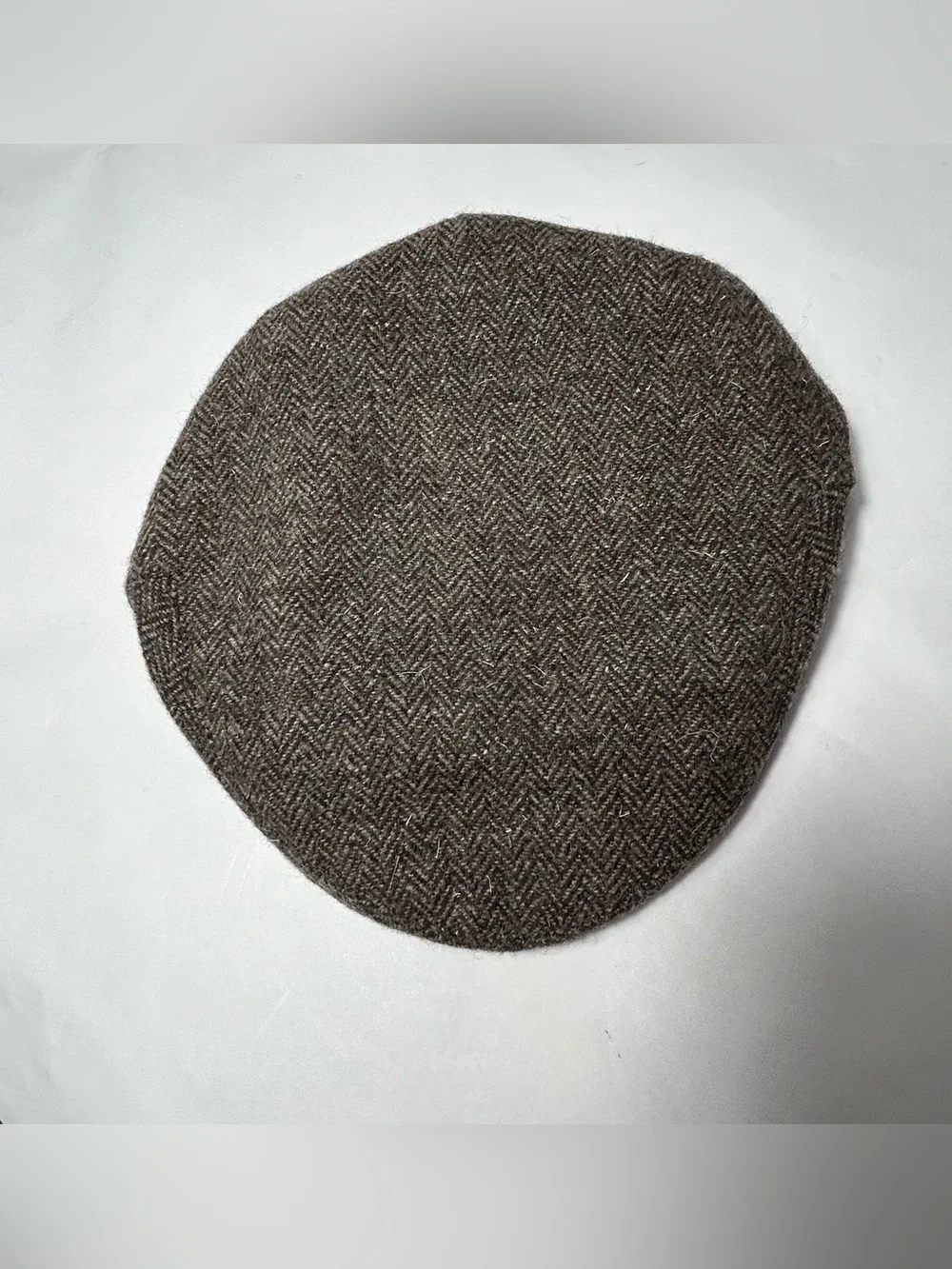 Shandon Donegal Tweed Hat Newsboy Cap Ireland Mens Wool Gray Herringbone 7 3/8